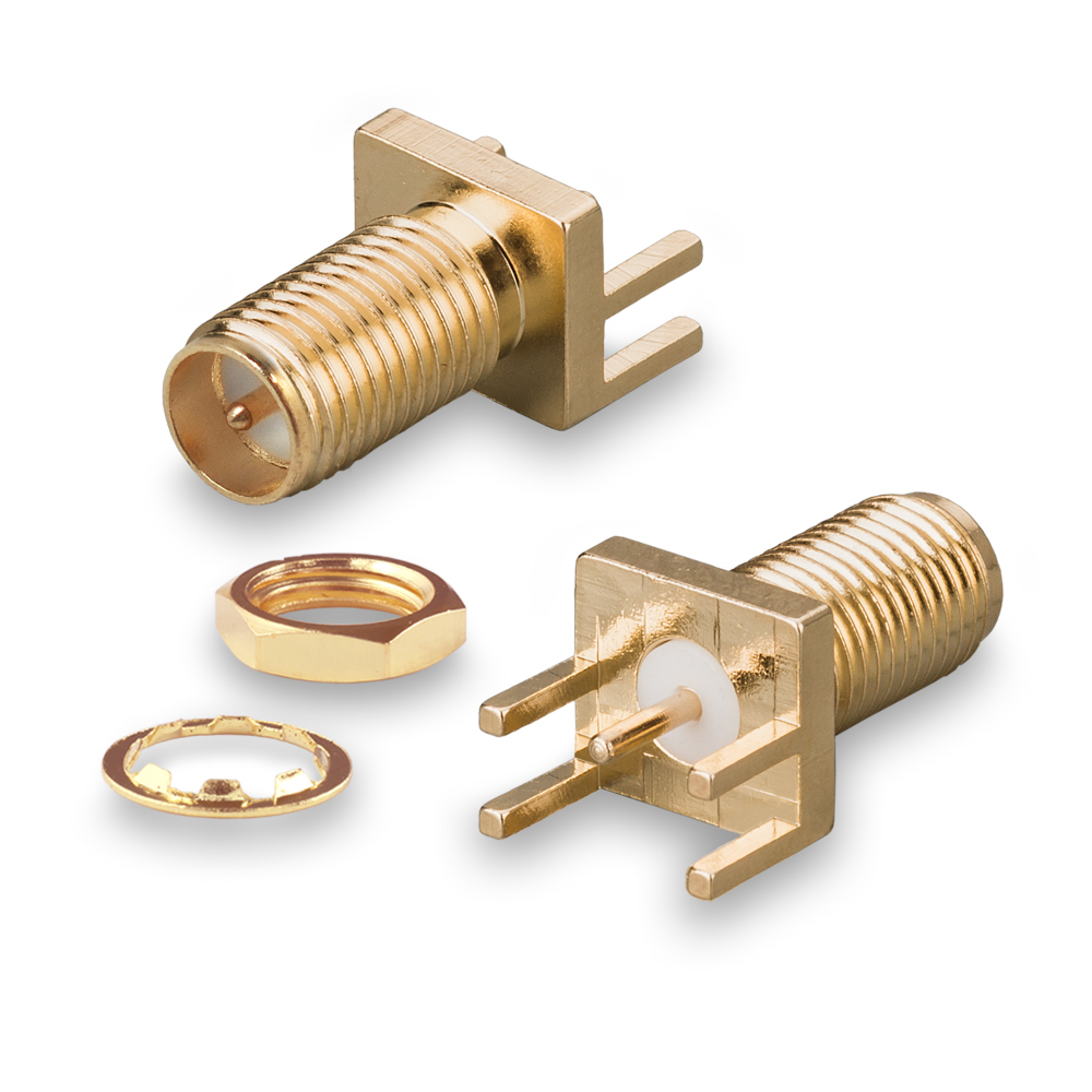 Разъем RP-SMA(female) на плату толщиной 1,2 мм под пайку, удлиненный