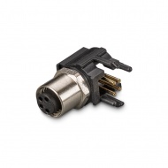 Разъём питания M8, 4 контакта (female), угловой