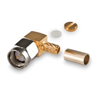 Разъем SMA(male) на кабель LMR-200/RG-58, обжимной, угловой до 18 ГГц, rev.T
